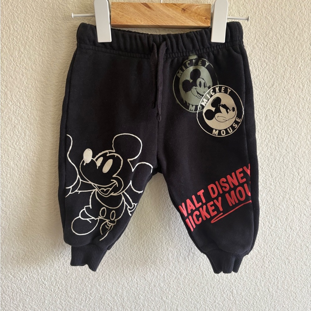 Zara x Disney Mickey Black Joggers 9M